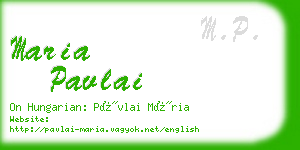 maria pavlai business card